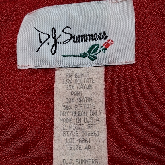 Vintage D.J. Summers Red Embossed Zip Up Jacket   Size 4P - Picture 10 of 13